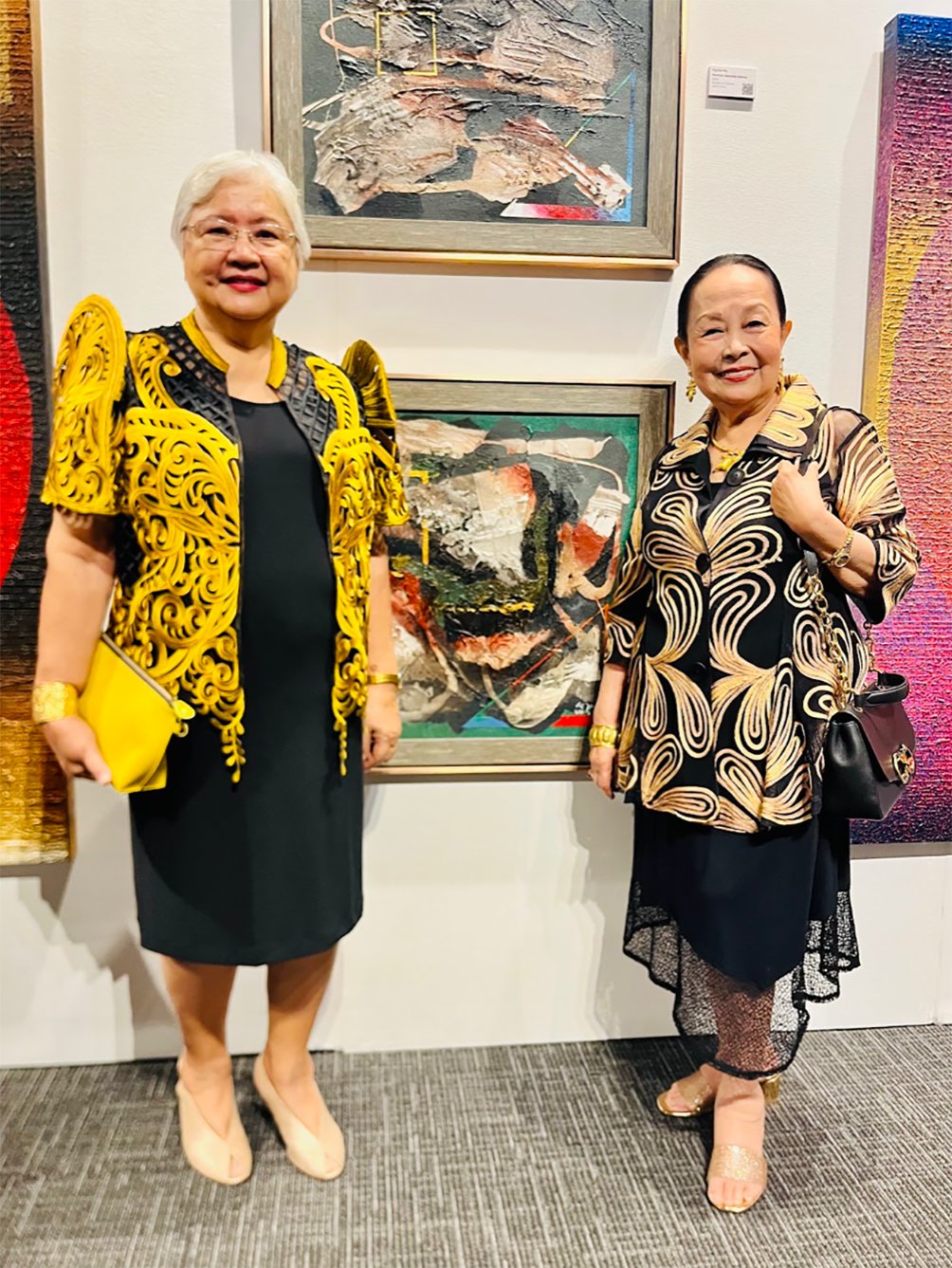 Zonta Club Muntinlupa president  Cynthia de Jesus with celebrated jewelry artist Celia Molano.
